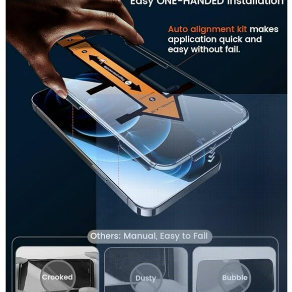 MRGLAS 2-Pack Privacy Screen Protector + 2 Camera Protectors - iPhone 12 Pro Max - Picture 4 of 9